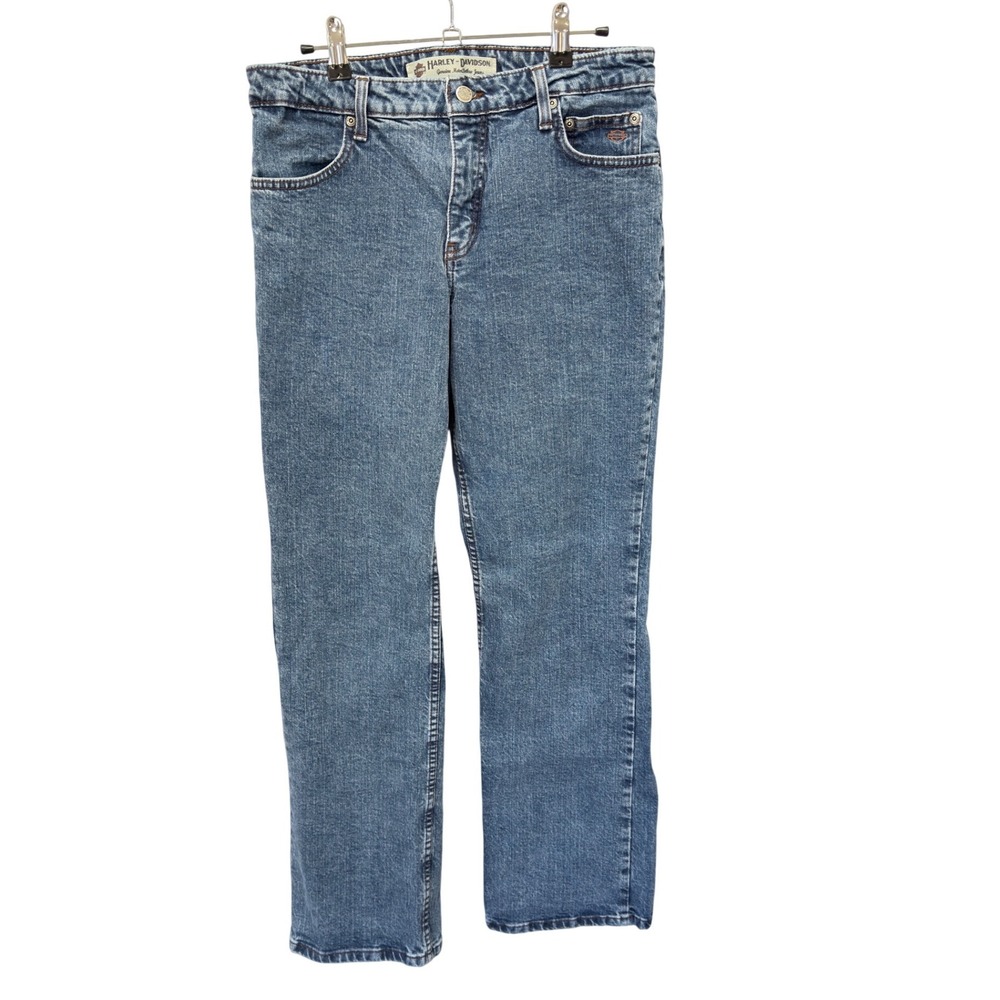 Harley-Davidson Straight Leg Jeans Womens 30 Blue Medium Wash Biker moto